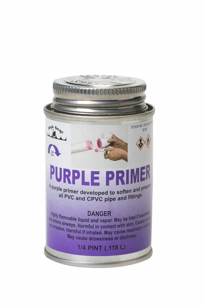 Black Swan 1/4 pt Purple Primer - 08100 - Plumber's Tools