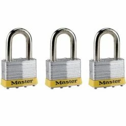Master Lock 2" (51mm) Wide Laminated Steel Pin Tumbler Padlock with 1-1/2" (38mm) Shackle, 3 Pack - 5TRILFPF - Padlocks