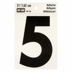Hy-Ko 3In Reflective Numbers 5 - RV-50/5 - Hardware