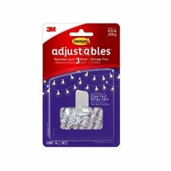 Command® Adjustables™ Repositionable 1/2 lb Clips, 14 Clips, 30 Strips 17840CLR-14ES - Miscellaneous Hardware