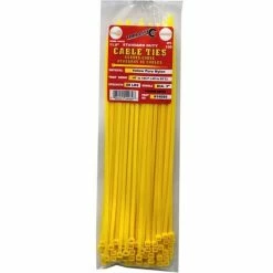 Tool City Yellow 11.8" 50 lb. Tensile Standard Duty Cable Ties, 100 Piece - 14089 - Fasteners, Clamps & Vices