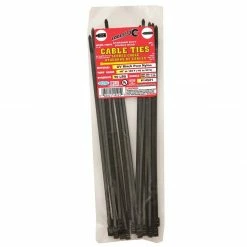 Tool City Black 11.8" 50 lb. Tensile Double Head Cable Ties, 25 Piece - 14521 - Fasteners, Clamps & Vices