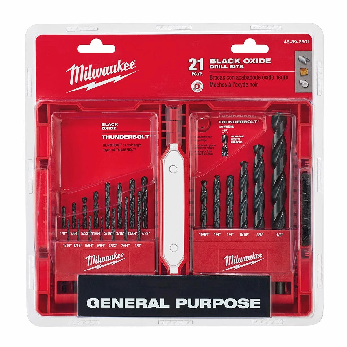 Milwaukee Thunderbolt Black Oxide Twist Drill Bit Set, 21-Piece Set - 48-89-2801 - Drill Bits - Image 2