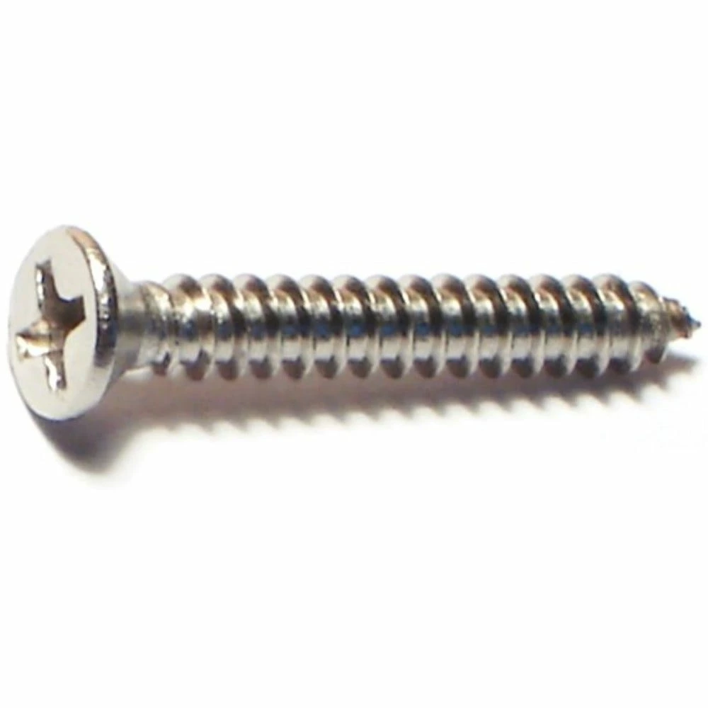 Midwest Fastener #6 x 1" 18-8 Stainless Phillips Flat Head Sheet Metal Screws - 82225 - Bolts
