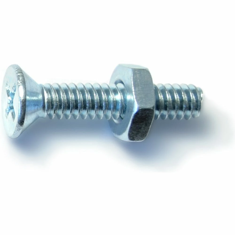 Midwest Fastener #10-24 x 1" Phillips Flat Head Machine Screws w/ Nuts - 24019 - Bolts - Image 2