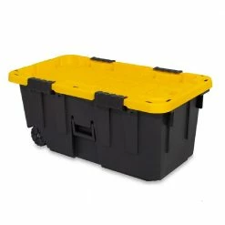 Tough Box 20 Gallon Footlocker with Lid - 20GTBXBLKYW - Baskets & Bins