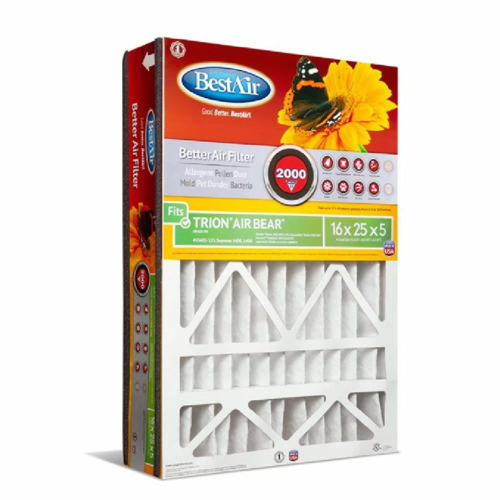 Bestair 16 x 25 x 5 Merv 11 Trion Air Bear Furnace Filter - AB1625-11R - Furnace Filters & Maintenance