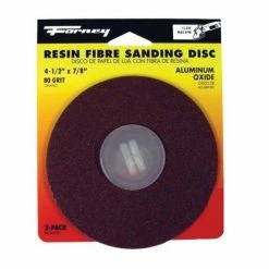 Forney 3pk Resin Fibre Sanding Disc 4 1/2 inch x 7/8 inch 80 Grit 71670 - Replacement Parts & Accessories
