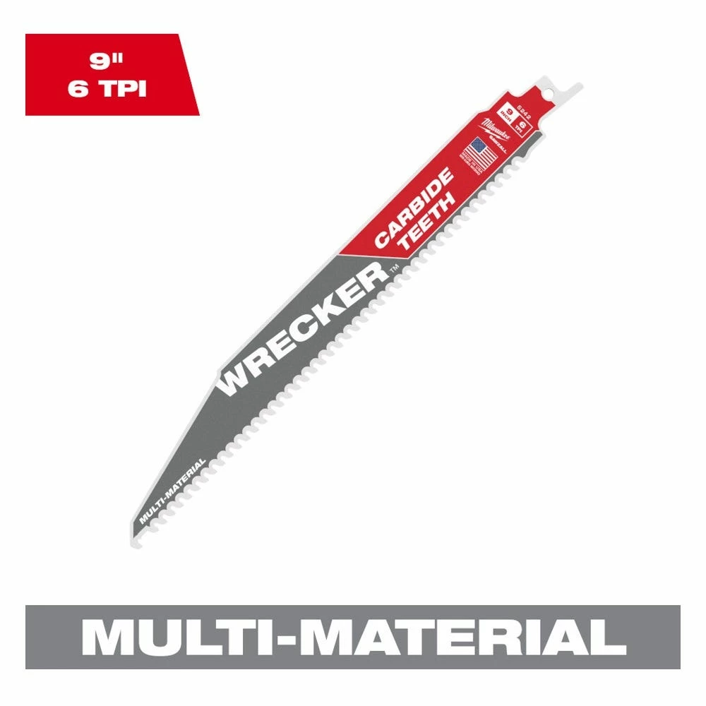 Milwaukee The Wrecker™ 6 TPI SAWZALL® Blades with Carbide Teeth, 1 Pack - 48-00-5242 - Blades & Knives - Image 5