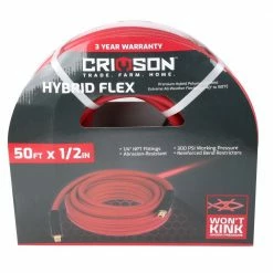 Crimson Force Air Hose Hybird Flex 1/2" x 50' - RKF-89-891-0204-49633 - Air Compressor Accessories