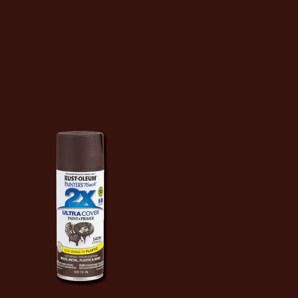 Rust-Oleum Painter's Touch 2 x Ultra Cover Paint and Primer Satin Espresso Spray - 249081 - Spray Paint - Image 3