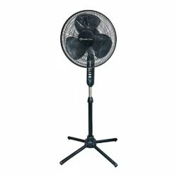 Comfort Zone Oscillating Pedestal Fan with Folding Base, 16" - CZST161BTEBK - Fans