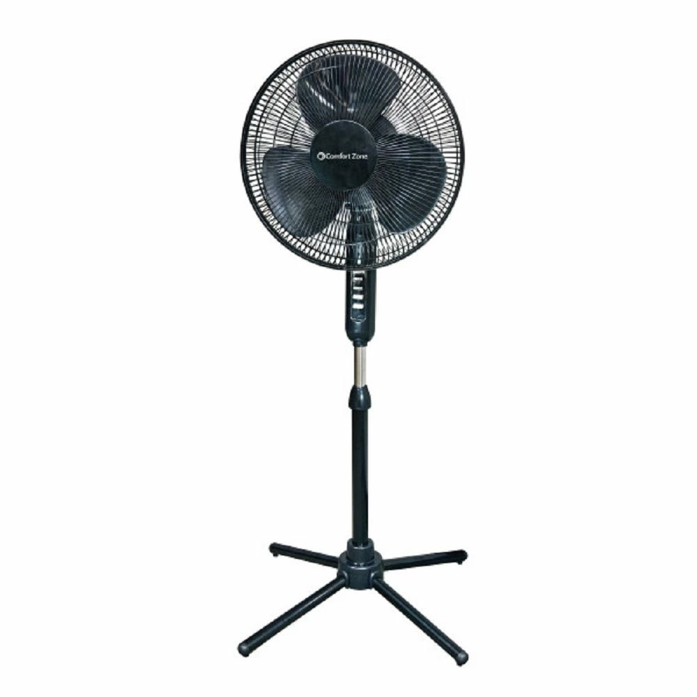 Comfort Zone Oscillating Pedestal Fan with Folding Base, 16" - CZST161BTEBK - Fans