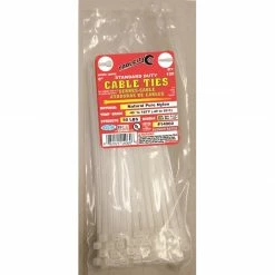 Tool City Natural 8" 50 lb. Tensile Standard Duty Cable Ties, 100 Piece - 14060 - Fasteners, Clamps & Vices