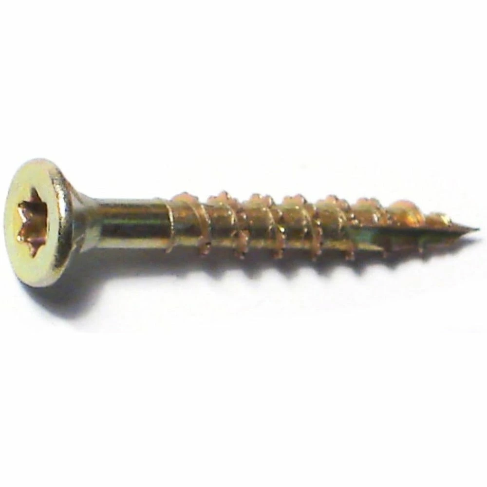 Midwest Fastener #8 x 1-1/4" Yellow Zinc Star Drive Bugle Head Saberdrive Interior Wood Screws - 24100 - Bolts - Image 2
