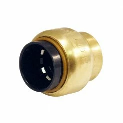 Elkhart Products Tectite 1/2 Inch Push-Fit Brass Cap Lead Free - 10155500 - General Plumbing Hardware