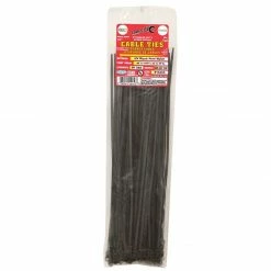 Tool City Black 14.5" 50 lb. Tensile Standard Duty Screw Mount Cable Ties, 100 Piece - 14453 - Fasteners, Clamps & Vices