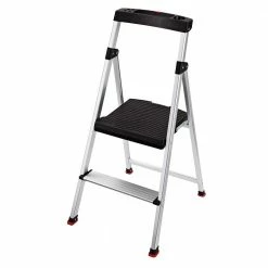 Rubbermaid Branded 2 Step Aluminum Step Stool RMA-2 - Ladders