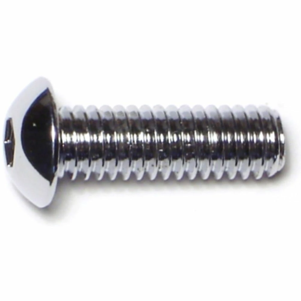 Midwest Fastener 5/16"-18 x 1" Chrome Plated Grade 8 Coarse Thread Button Head Socket Cap Screws - 86986 - Bolts
