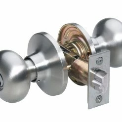 Master Lock Biscuit Style Knob Entry Door Lock Satin Nickel - BCO0115 - Door Hardware