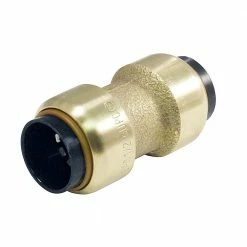 Elkhart Products Tectite 1/2 Inch Push-Fit x Push-Fit Brass Coupling with Stop Lead Free - 10155452 - Specialty Hardware