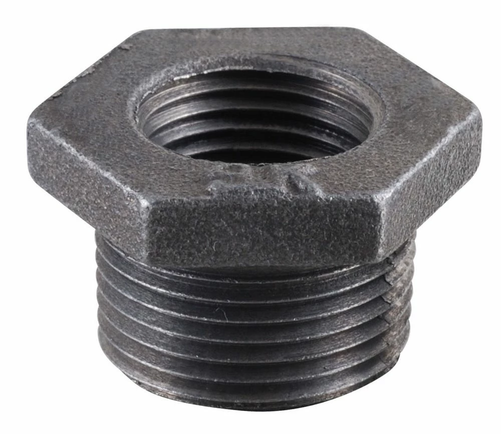 LDR Black Hex Bushing 1/2" x 1/4" 310 B-1214 - Malleable Fittings
