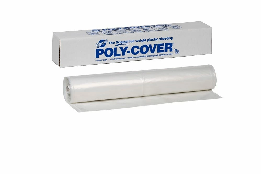 Warp Brothers Warp Foots Poly-Cover Clear 20' x 100' Plastic Sheeting - 4X20-C - Weatherstripping