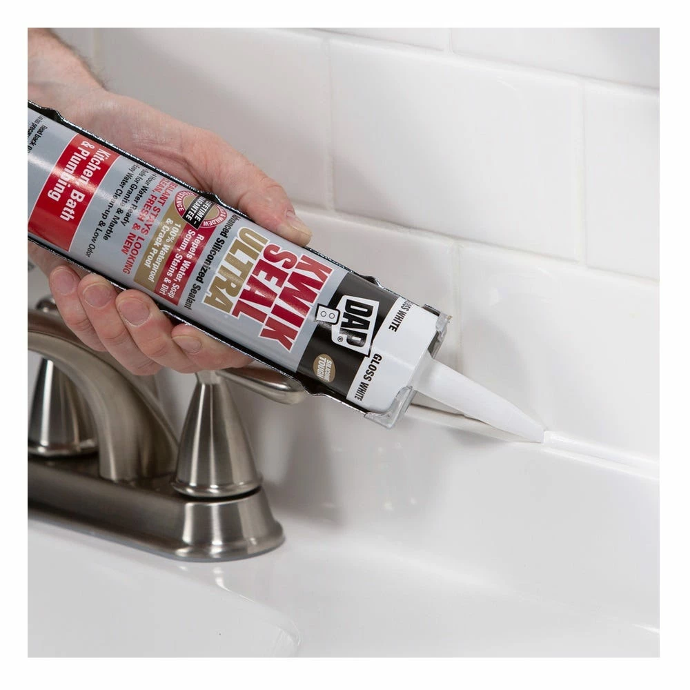DAP Kwik Seal Ultra Advanced Kitchen & Bath Sealant - White, 10.1 oz. - 7079818897 - Caulks Sealants - Image 2