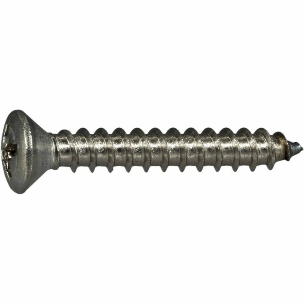 Midwest Fastener #12 x 1-1/2" 18-8 Stainless Phillips Oval Head Sheet Metal Screws - 82256 - Bolts