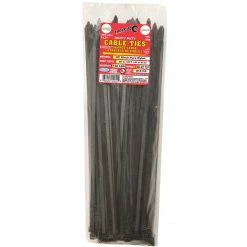 Tool City Black 14.5" 120 lb. Tensile Heavy Duty Cable Ties, 100 Piece - 14155 - Fasteners, Clamps & Vices