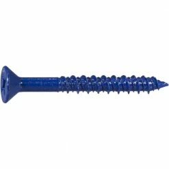 Midwest Fastener 1/4" x 2-1/4" Blue Ruspert Coated Phillips Flat Head Masonry Screws - 23343 - Bolts