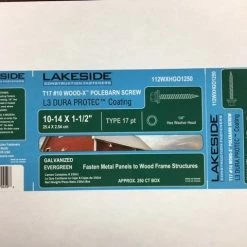 Lakeside 10 x 1.5 Inch Screw with Washer - Evergreen - 250 Count - 112WXHG01250 - Screws