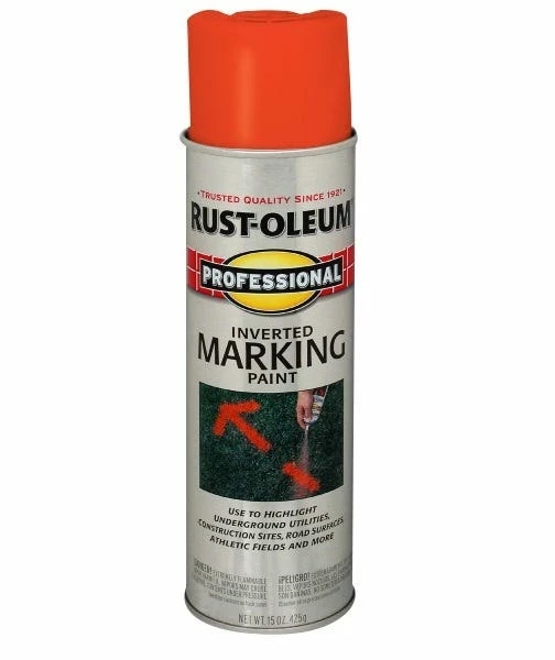 Rust-Oleum Professional Inverted Marking Fluorescent Orange Spray - 2554838 - Paint, Primer & Stain