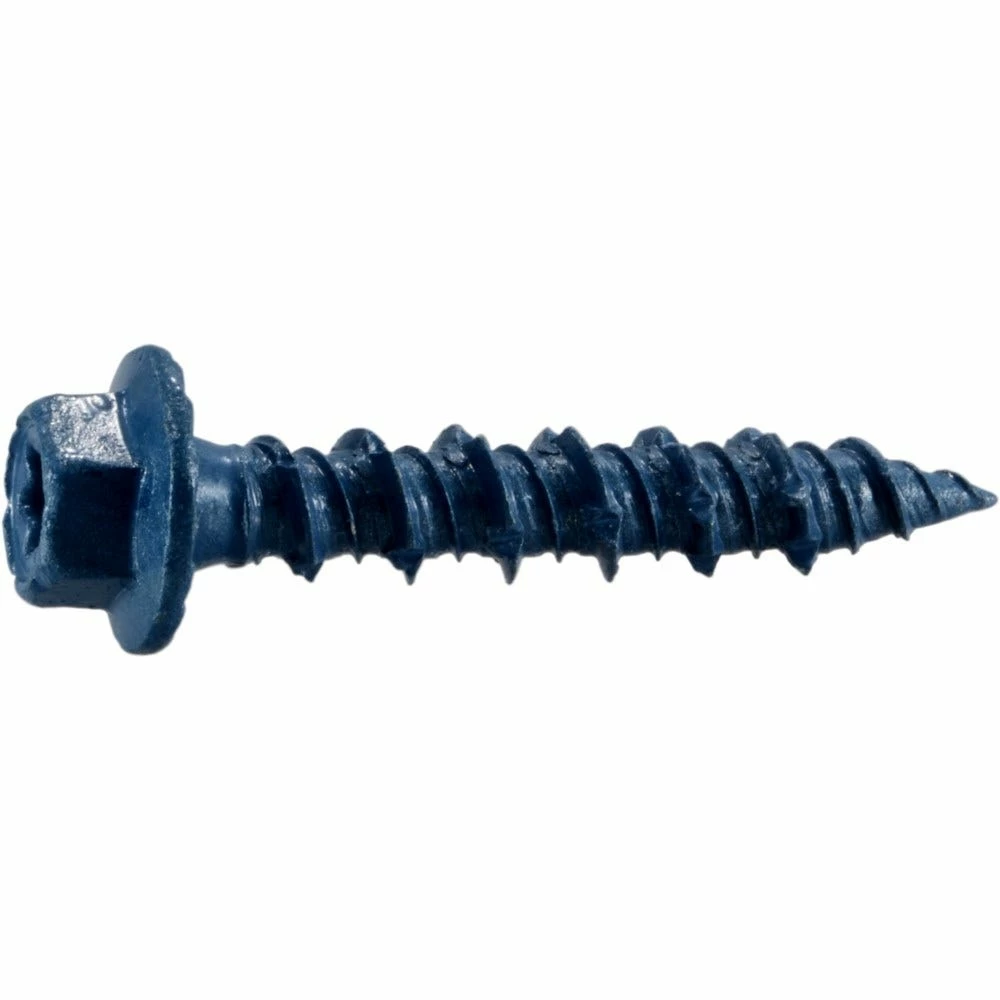Midwest Fastener 5/16" x 1-3/4" Blue Ruspert Coated TorqueMaster Hex Head Masonry Screws - 12562 - Bolts