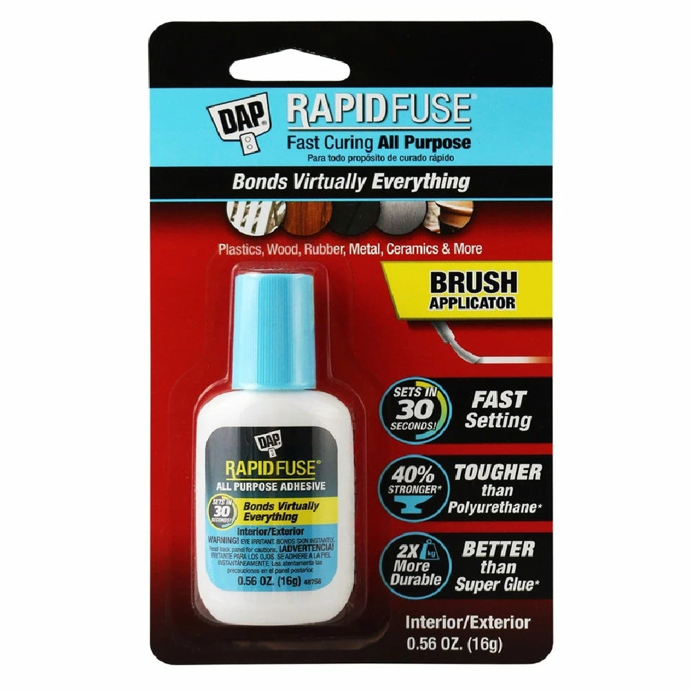 DAP RapidFuse All-Purpose Adhesive with Brush Applicator - Clear, 16 G - 7079800173 - Caulks Sealants - Image 2