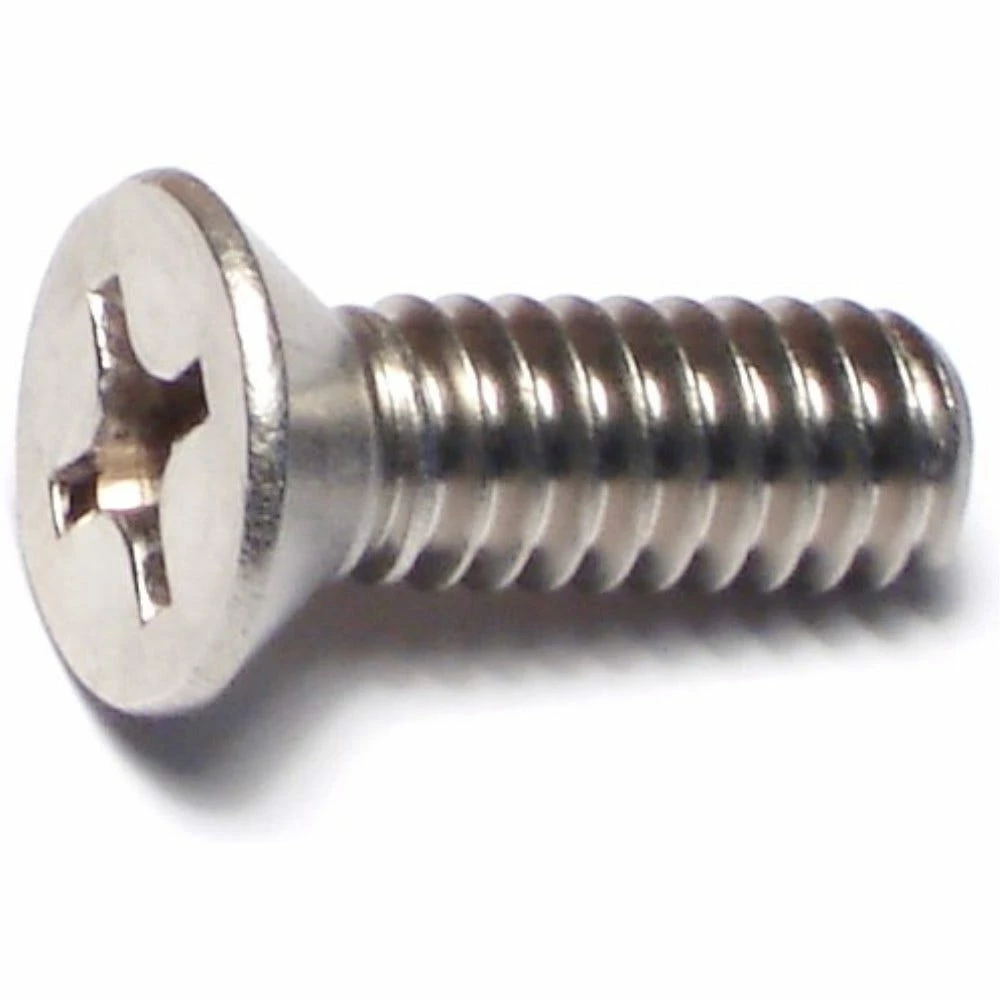 Midwest Fastener 1/4"-20 x 3/4" 18-8 Stainless Coarse Thread Phillips Flat Head Machine Screws - 82452 - Bolts - Image 2