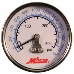 Milton 1/4 inch NPT High Pressure Gage 0 300 PSI 1192 - Gauges