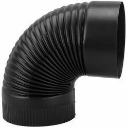 Imperial Mfg 6" Corrugated Black Stove Pipe Elbow BM0023 - Fireplace Accessories