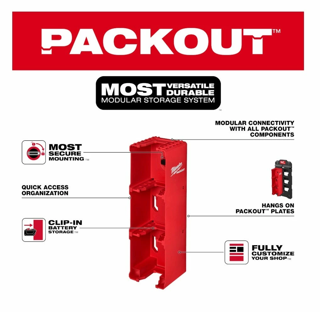 Milwaukee PACKOUT™ M18™ Battery Rack - 48-22-8339 - Tool Holders & Equipment Storage - Image 4