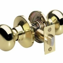 Master Lock Biscuit Style Hall and Closet Door Knob Polished Brass - BCO0403 - Door Hardware