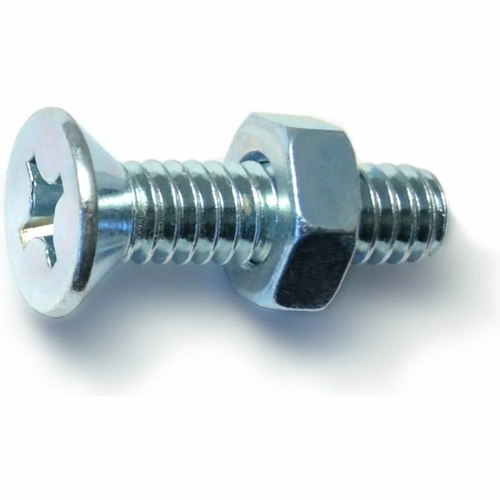 Midwest Fastener 1/4"-20 x 1" Phillips Flat Head Machine Screws w/ Nuts - 24033 - Bolts