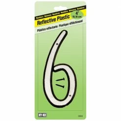 Hy-Ko 4In Reflective Plastic Numbers 6 - 30606 - Hardware