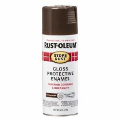 Rust-Oleum Protective Enamel Gloss Leather Brown Spray Paint, 12 oz. Can - 7775830