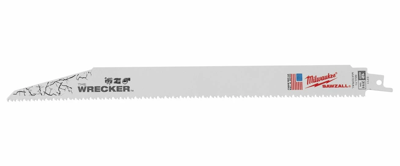 Milwaukee The Wrecker Multi-Material Sawzall Blade 12" 7/11TPI, 5 Pack - 48-00-5711 - Sawzall Blades - Image 2