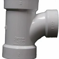 Lasco Fittings 3 Inch x 3 Inch x 2 Inch PVC Sanitary Tee DWV FPV RT-332 - D401338BC - PVC Fittings