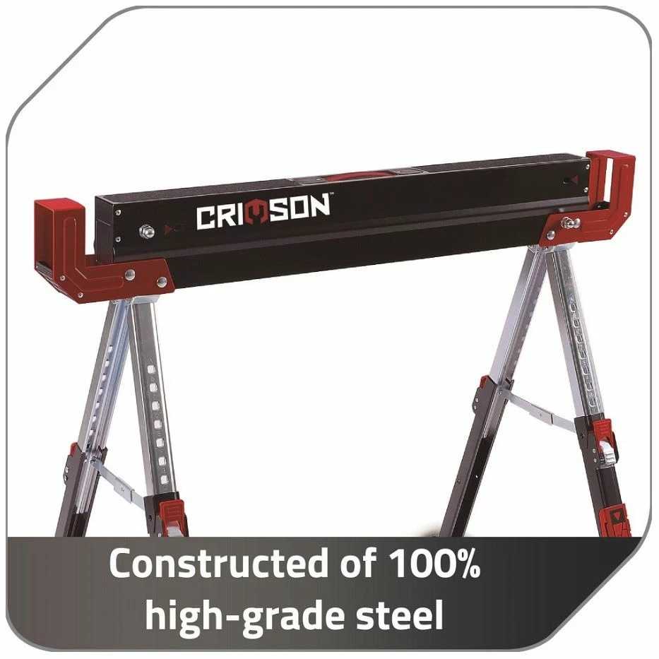 Crimson Adjustable Steel Sawhorse 1300LB - YH-HPP-7 - Storage & Moving - Image 3