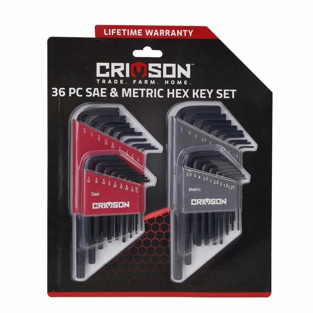 Crimson Force 36 Piece SAE and Metric Hex Key Set - CT-2441-002 - Hex Keys