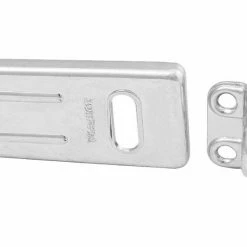 Master Lock 2-1/2 Inch 64mm Long Zinc Plated Hardened Steel Hasp with Hardened Steel Locking Eye - 702D - Specialty Hardware