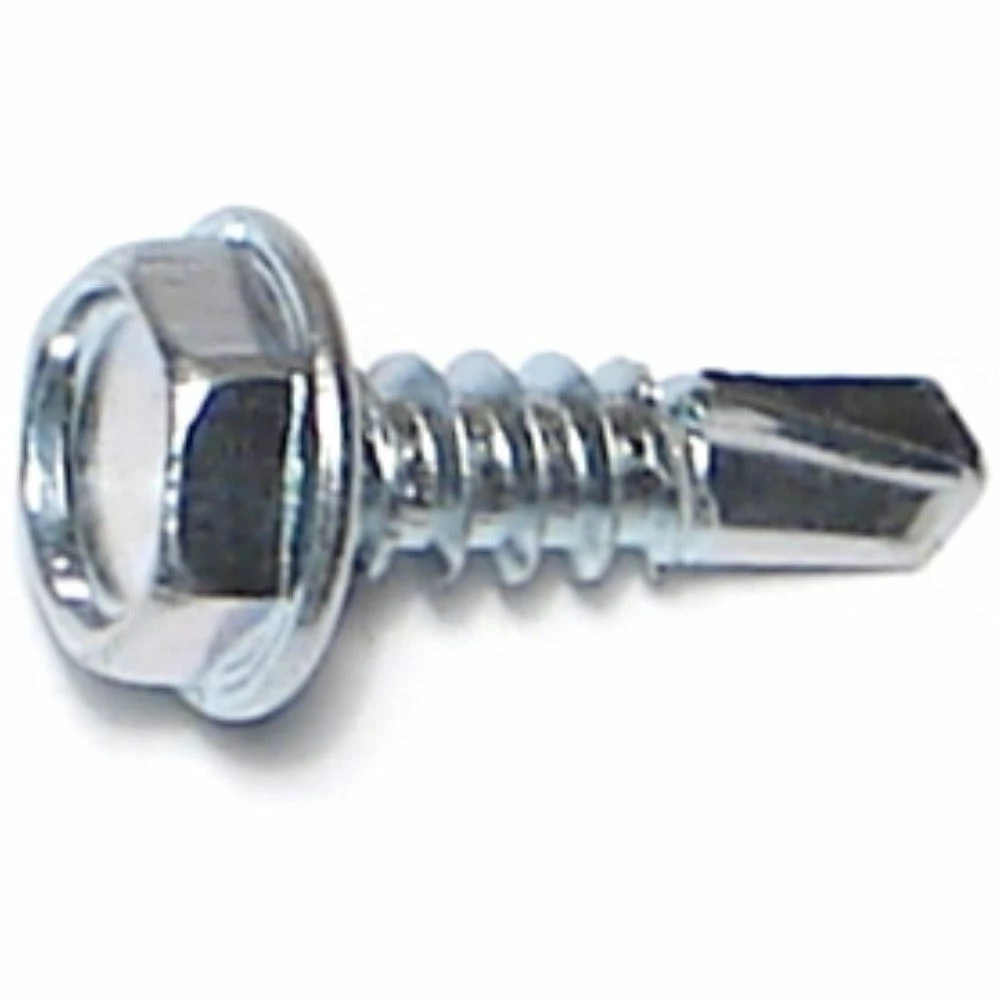 Midwest Fastener #10-16 x 5/8" Zinc Plated Hex Washer Head Self-Drilling Screws - 24131 - Bolts