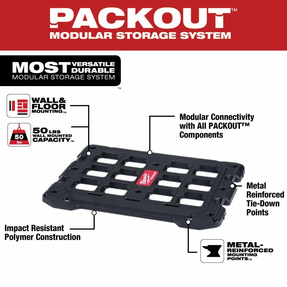Milwaukee PACKOUTâ„¢ Mounting Plate - 48-22-8485 - Storage Tubs - Image 9
